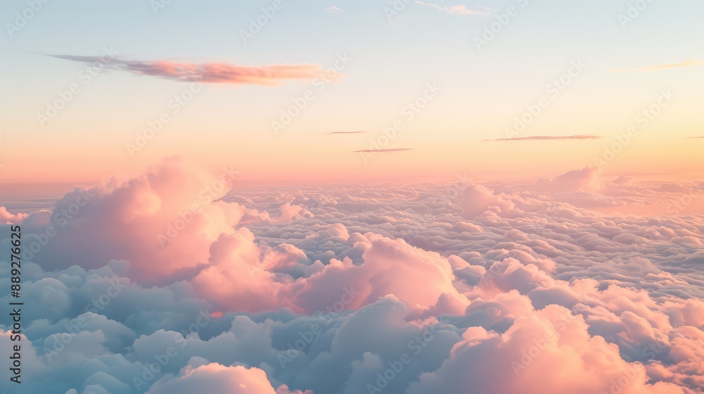 High nature view of big white clouds on soft morning sky background, white cloudy landscape on airplane High nature view of big white clouds on soft morning sky background, white cloudy landscape on airplane