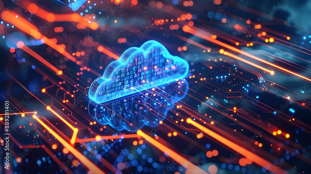 illustration of cloud security services, representing data protection and cybersecurity. Generative AI illustration of cloud security services, representing data protection and cybersecurity. Generative AI