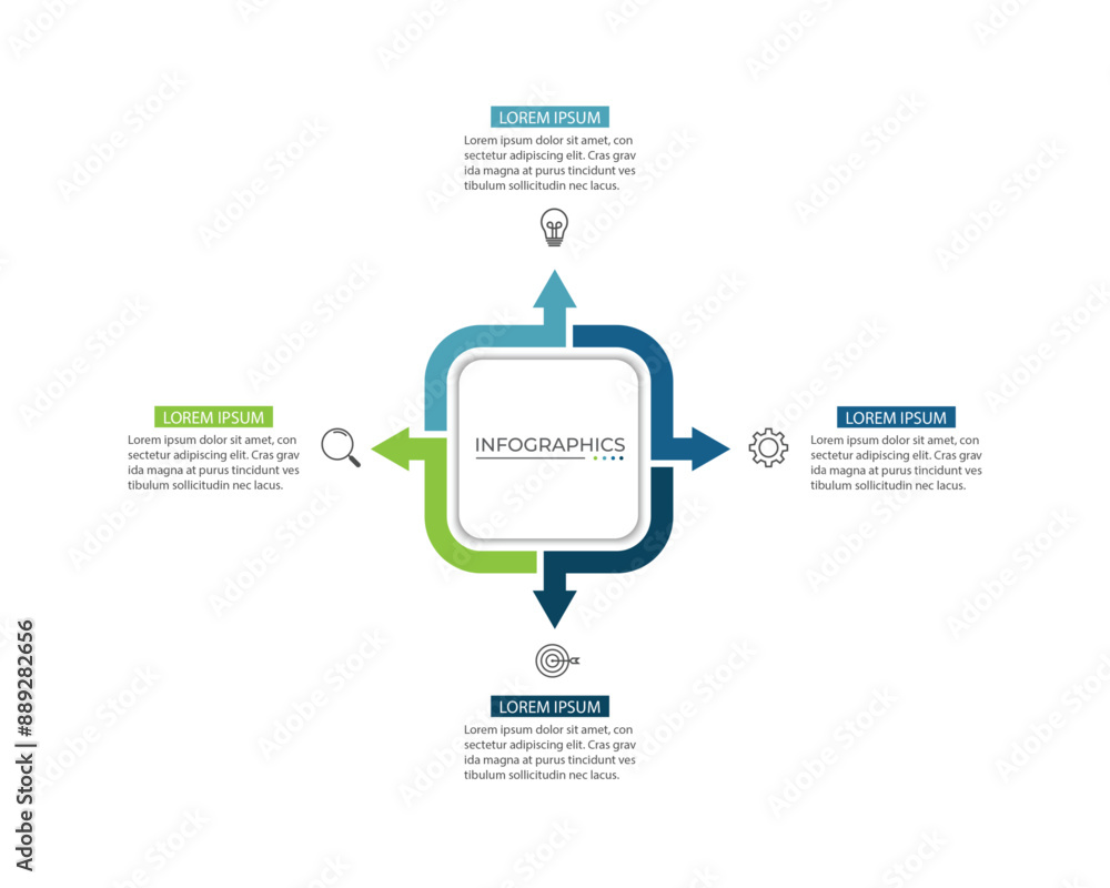 Naklejka premium Vector infographic design template with 4 options or steps