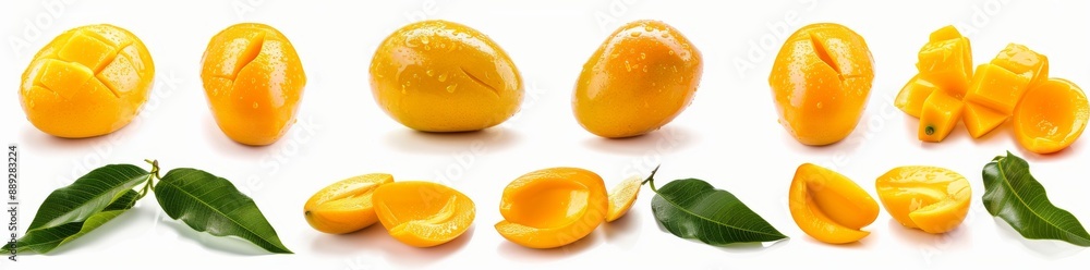 A Hyperrealistic Isolated PNG File of Smooth Smooth Mangoes on a Transparent Background A Hyperrealistic Isolated PNG File of Smooth Smooth Mangoes on a Transparent Background