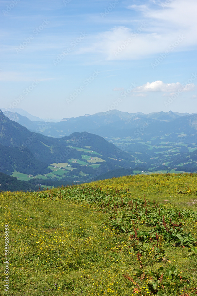 The view from the top of Hoher Sarstein mountain, Upper Austria region The view from the top of Hoher Sarstein mountain, Upper Austria region
