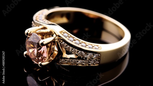 Diamond Ring on Black Background photo