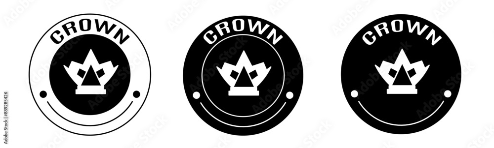 Black and white illustration of crown icon in flat. Stock vector. Black and white illustration of crown icon in flat. Stock vector.