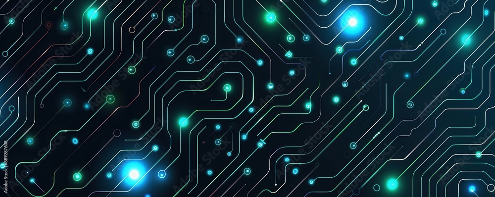 Design an intricate circuit board pattern with glowing lines and nodes Design an intricate circuit board pattern with glowing lines and nodes