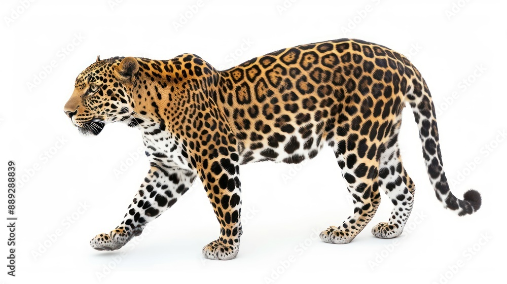 Leopard full body on white background Leopard full body on white background