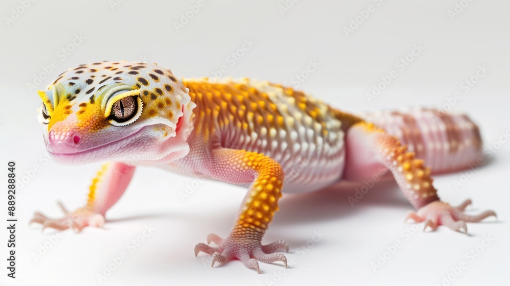 Leopard Gecko full body on white background Leopard Gecko full body on white background