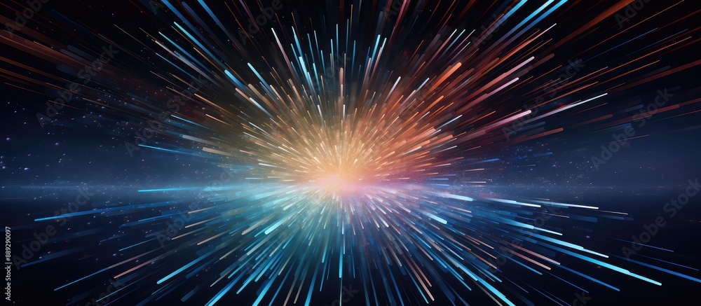 Colorful High-Speed Light Explosion in Space Colorful High-Speed Light Explosion in Space
