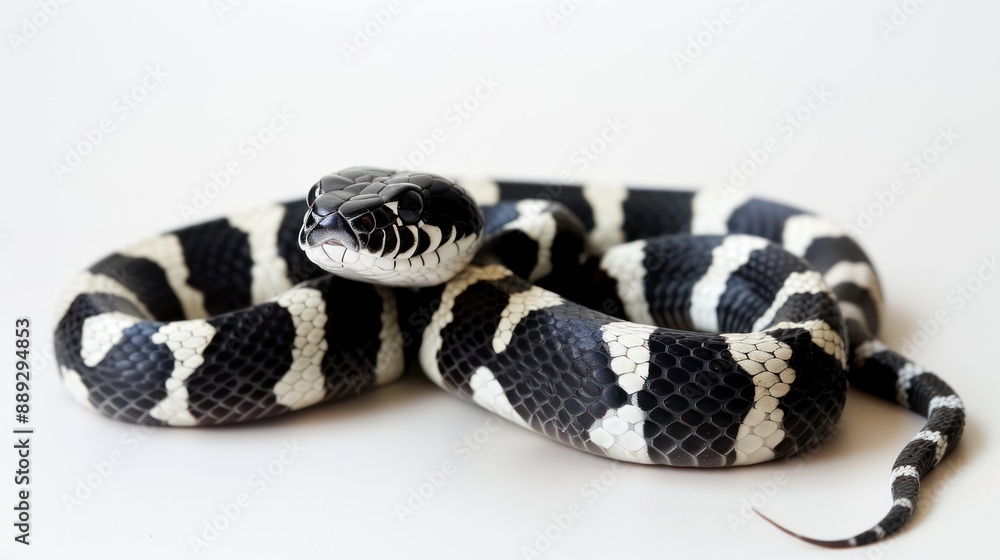 Naklejka premium Malayan Krait full body on white background