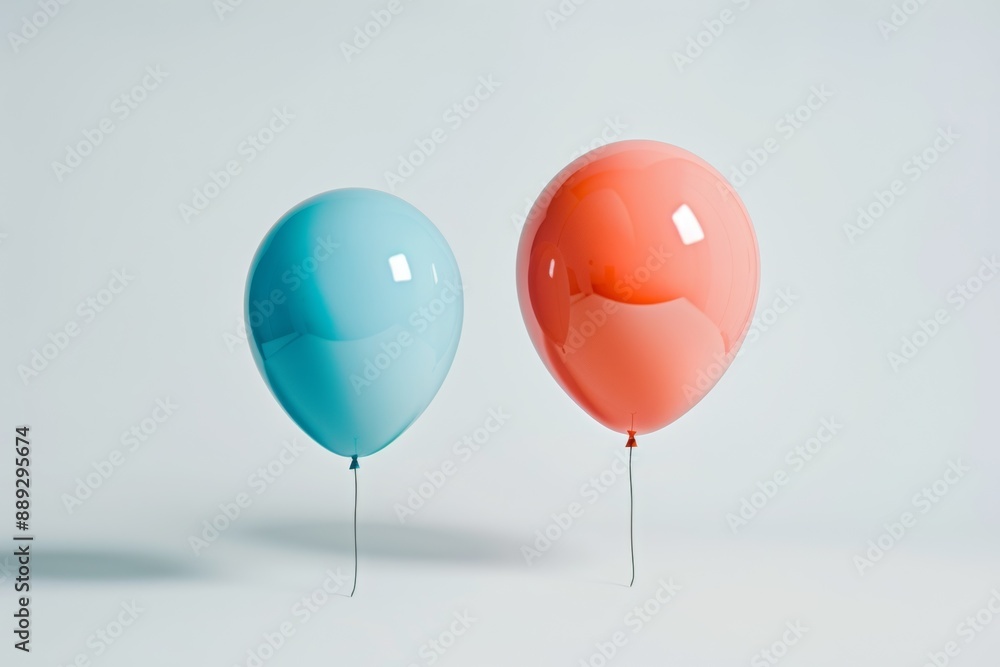 A small and large balloon with significant size difference. A small and large balloon with significant size difference.