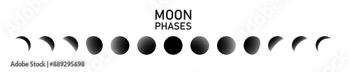 Moon phases icon moon phases. The whole cycle from new moon to full moon. icon vector