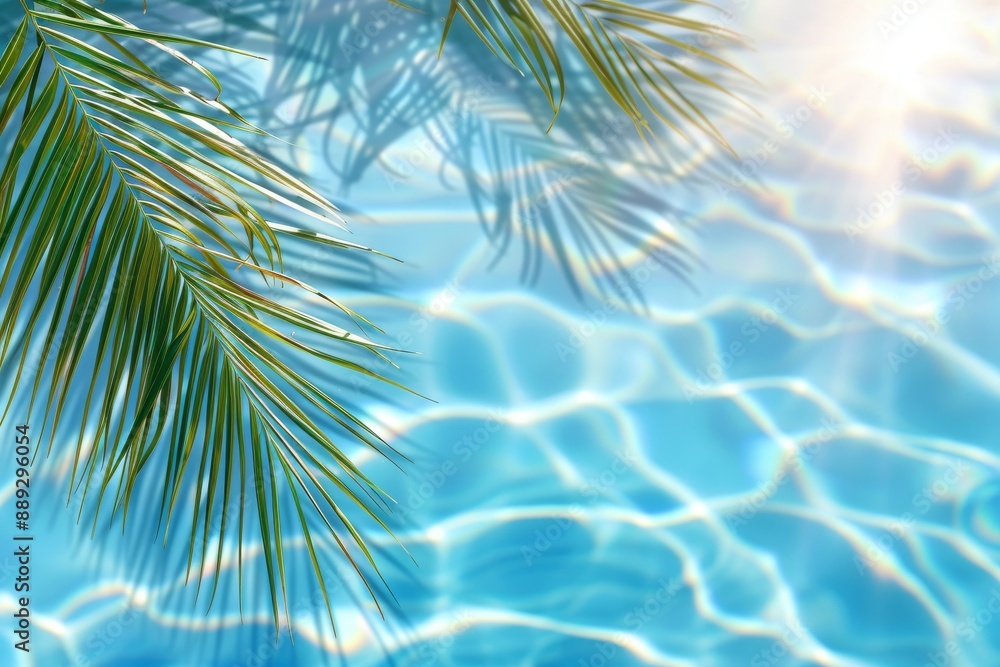 An stock-generated swimming pool in summer with a tropical background An stock-generated swimming pool in summer with a tropical background