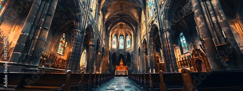 Interior of the old cathedral, church
