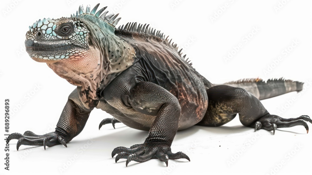 Marine Iguana full body on white background Marine Iguana full body on white background