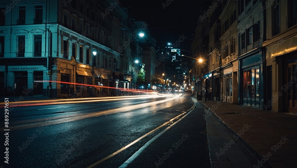 The energy of city streets at night, in constant motion The energy of city streets at night, in constant motion