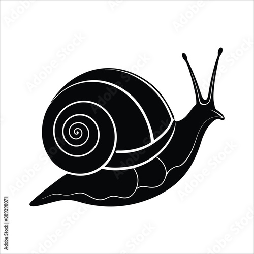 sea snail silhouette vector