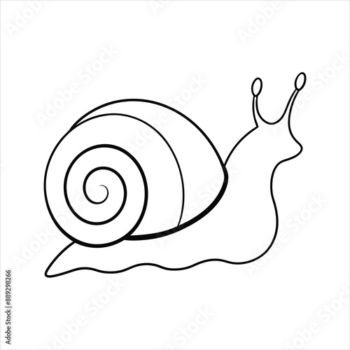 sea snail silhouette vector line art