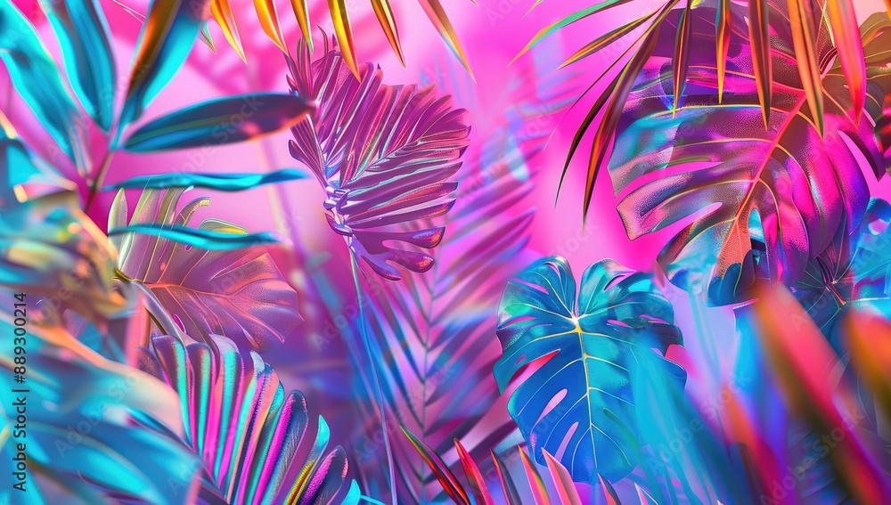 Bright and Colorful Jungle Leaves Bright and Colorful Jungle Leaves
