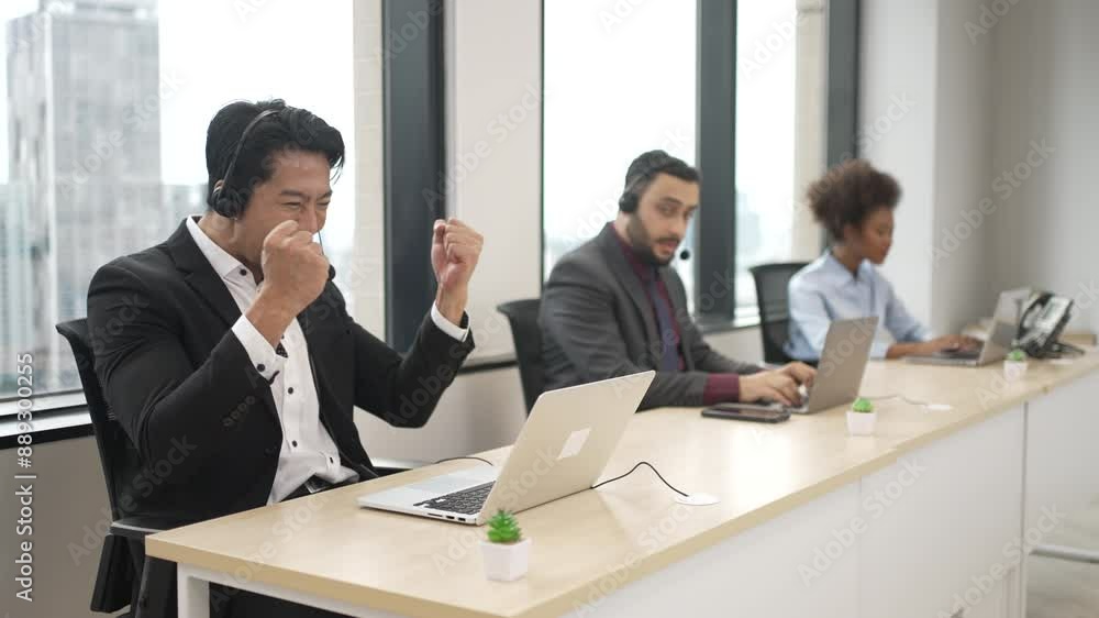 Operator are working at Call center office. Business and occupation. Operator are working at Call center office. Business and occupation.