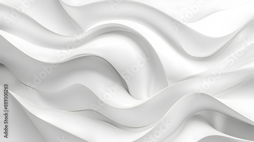 Mesmerizing Abstract Waves of White and Gray Flowing Shapes for Contemporary Background Design