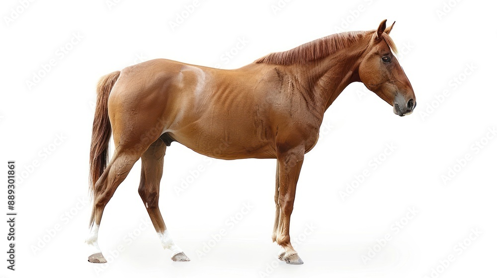 Fototapeta premium Horse full body on white background
