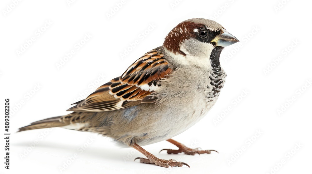 House Sparrow full body on white background House Sparrow full body on white background
