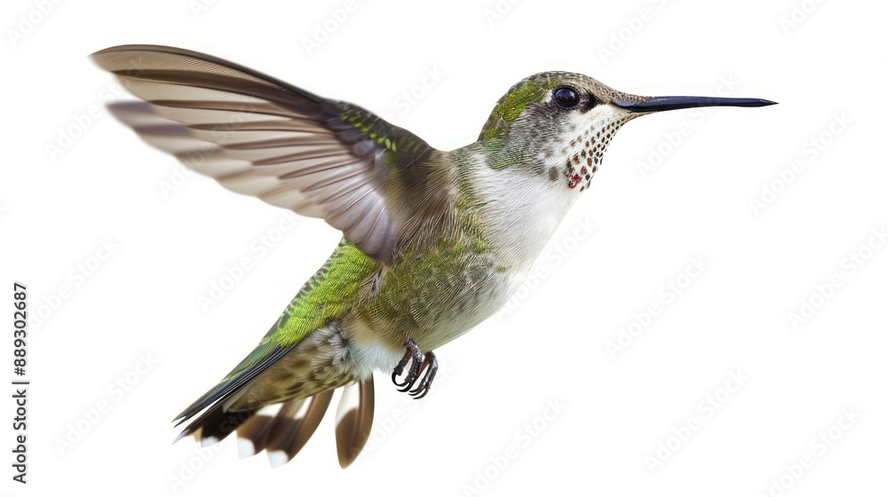 Fototapeta premium Hummingbird full body on white background