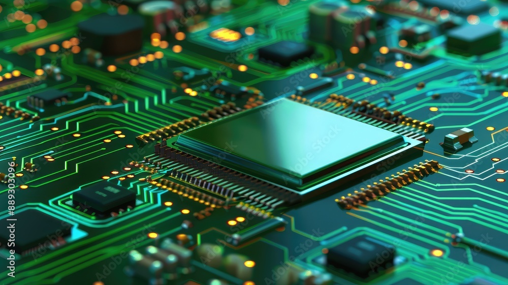 Detailed Close-Up of Electronic Circuit Board Detailed Close-Up of Electronic Circuit Board