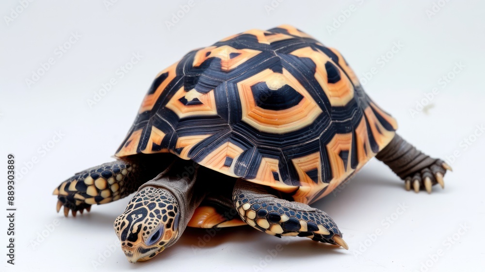 Obraz premium Indian Star Tortoise full body on white background