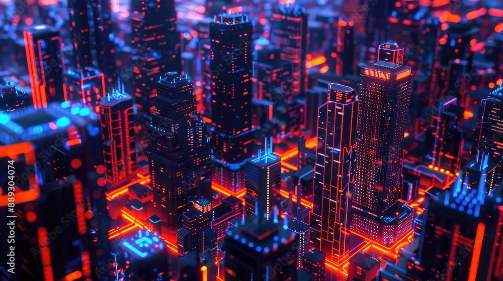 Neon-Lit Futuristic Cityscape at Night Neon-Lit Futuristic Cityscape at Night