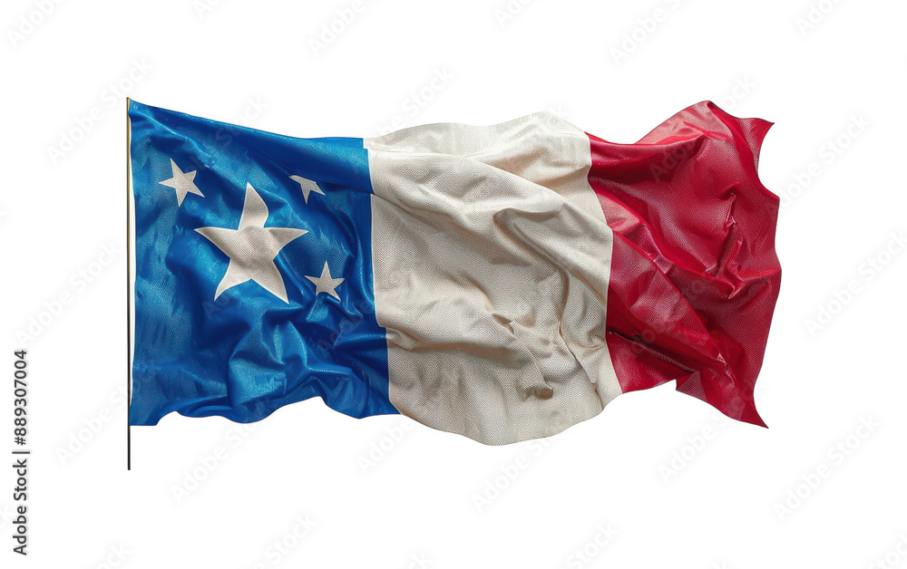 Waving Flag of the Federated States of Micronesia on a White Background Waving Flag of the Federated States of Micronesia on a White Background