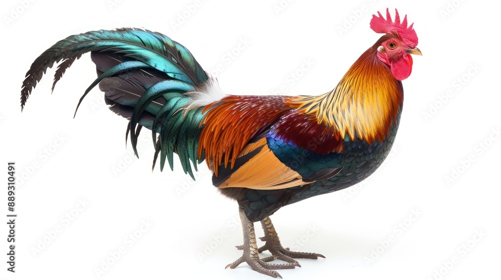 Fototapeta premium Junglefowl full body on white background