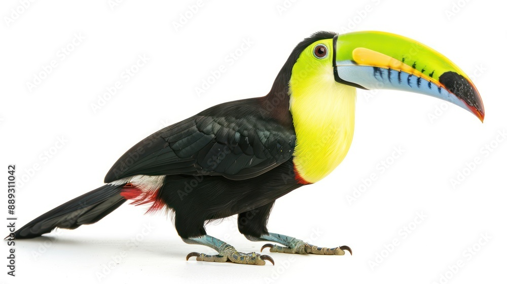 Obraz premium Keel-Billed Toucan full body on white background