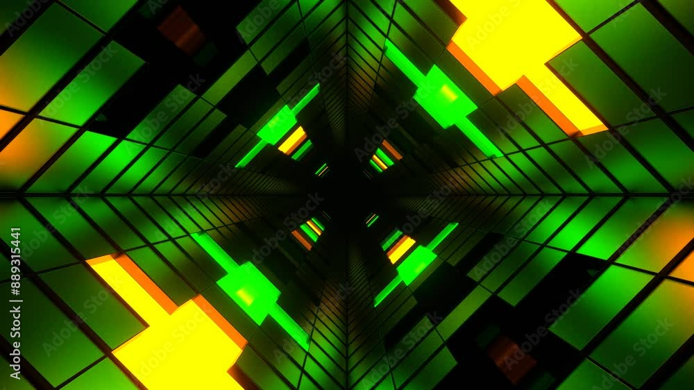 Green and Orange Neon Plus Tunnel Background VJ Loop in 4K Green and Orange Neon Plus Tunnel Background VJ Loop in 4K
