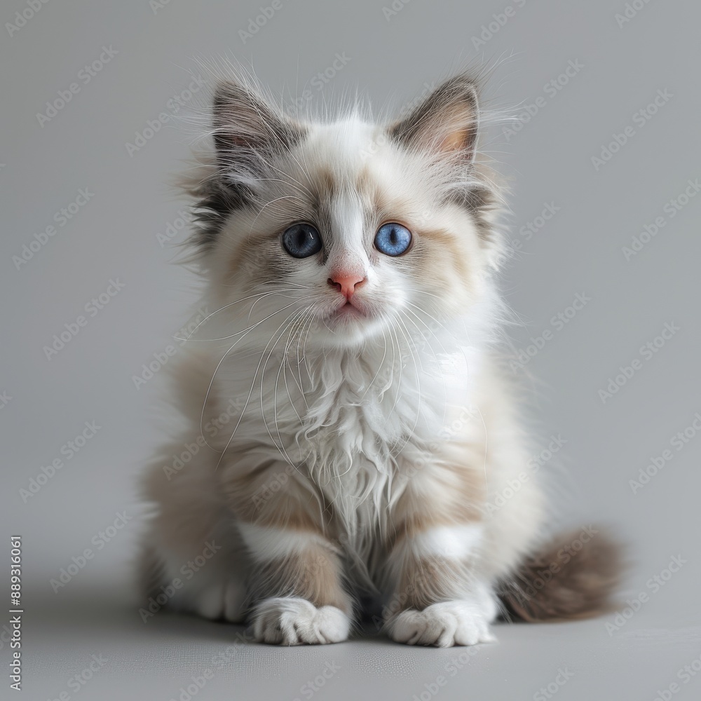 kittens, baby cats , a cat , clean indoor background, realistic, commercial photograph kittens, baby cats , a cat , clean indoor background, realistic, commercial photograph