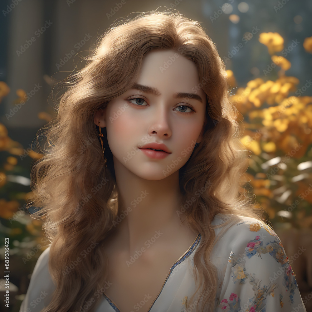 Obraz premium Her mother of the portrait of a woman who also love garden too