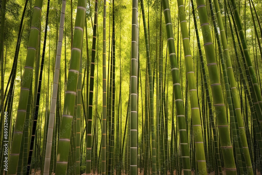 Fototapeta premium pattern background green bamboo forest in a park