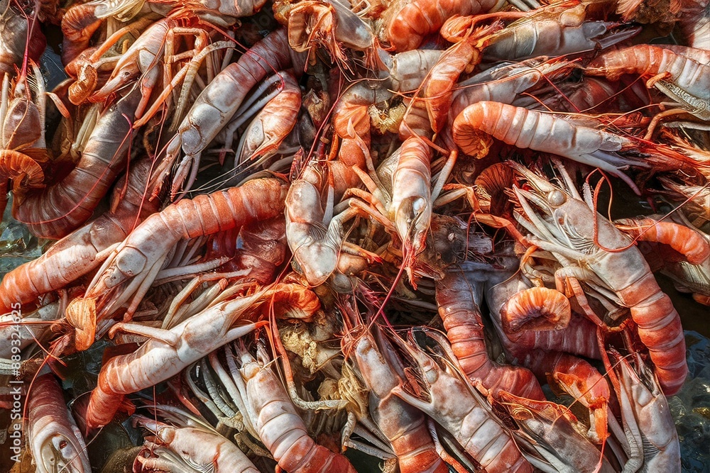 pattern of many pink langoustines pattern of many pink langoustines