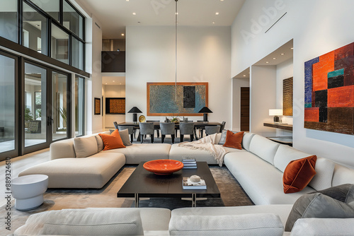 Transition living space, transitional interior design, living room