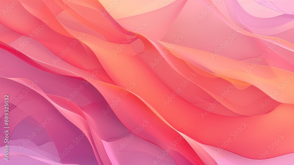 Obraz premium abstract pink background with smooth lines, 3d rendering, computer digital illustration