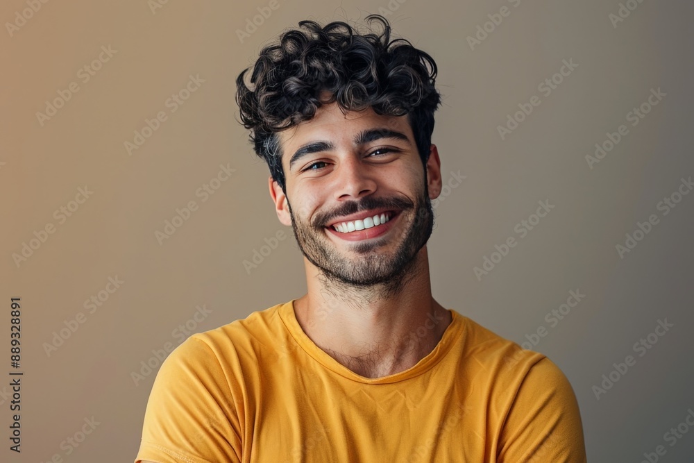 Portrait of a Cheerful Young Adult with a Positive Expression. Portrait of a Cheerful Young Adult with a Positive Expression.