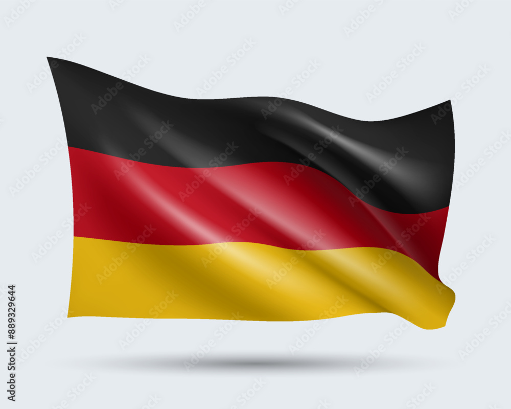 Vector illustration of 3D-style flag of Germany isolated on light background. Created using gradient meshes, EPS 10 vector design element from world collection Vector illustration of 3D-style flag of Germany isolated on light background. Created using gradient meshes, EPS 10 vector design element from world collection