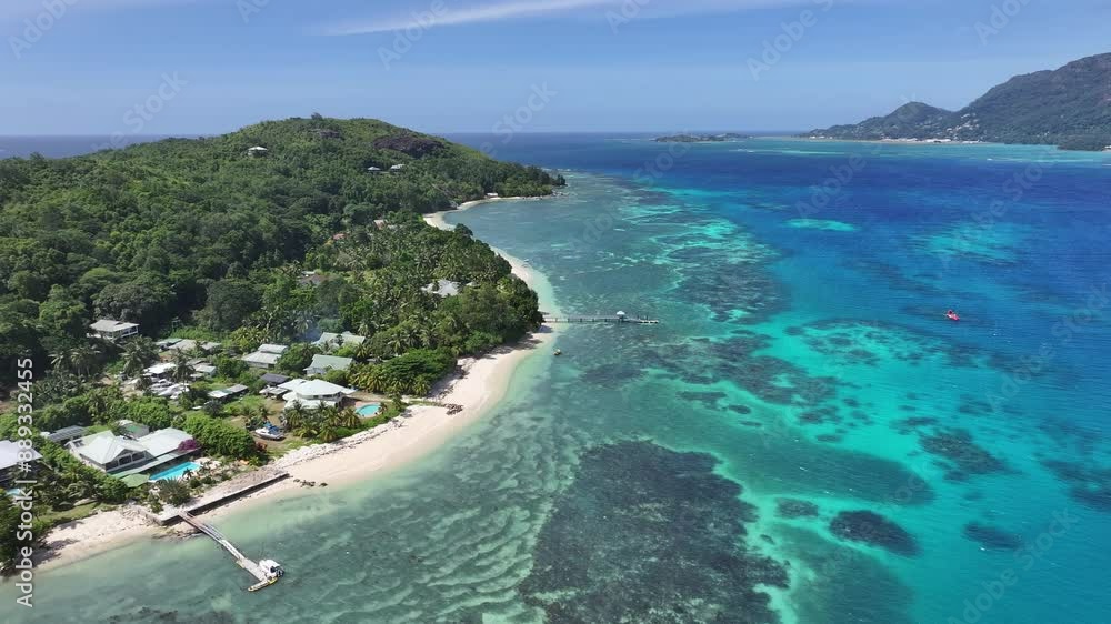 Cerf Island At Mahe Island Victoria Seychelles. Aerial View Of Stunning Beach With Crystal Clear Waters. Paradise Landscape Peaceful Wanderlust. Paradise Summertime. Mahe Island Victoria. Cerf Island At Mahe Island Victoria Seychelles. Aerial View Of Stunning Beach With Crystal Clear Waters. Paradise Landscape Peaceful Wanderlust. Paradise Summertime. Mahe Island Victoria.