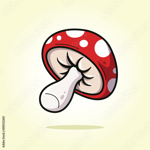 Mushroom vector cartoon illustration, Amanita Muscaria, Fly Agaric