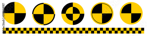 Crash test dummy car safety symbol set