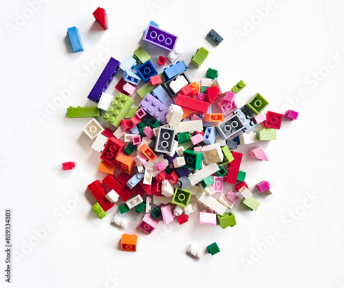 brick block toys set, on a white background