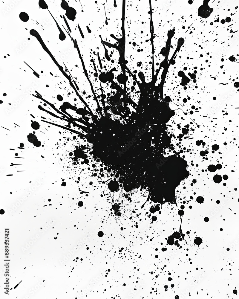 black splashes on a white background, for design works, grunge textur black splashes on a white background, for design works, grunge textur