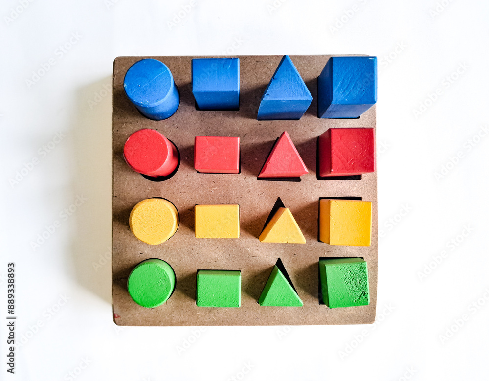 brick block toys set, on a white background brick block toys set, on a white background
