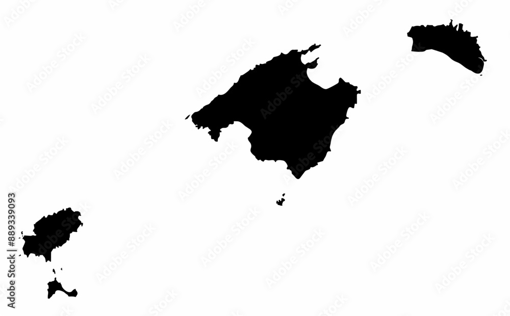 Balearic Islands silhouette map