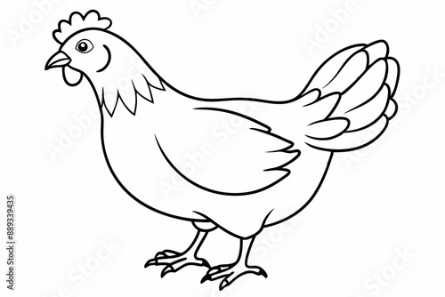  chicken silhouette, chicken line drawing, Black silhouette of a rooster standing. Vector illustration 