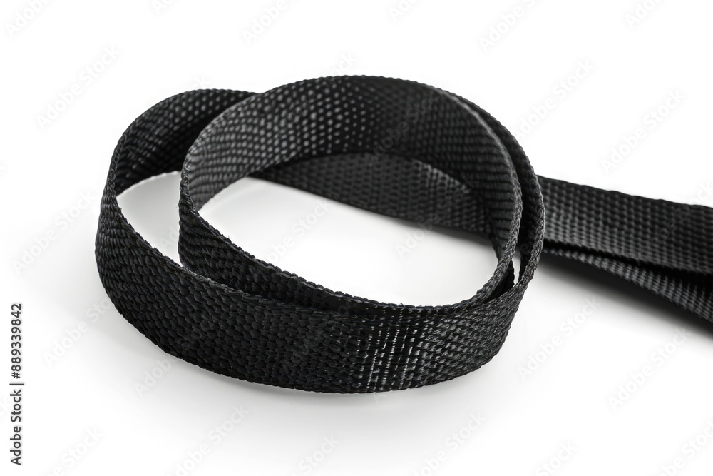 Close-up view of a black tie on a white surface, ideal for fashion or formal occasion scenes Close-up view of a black tie on a white surface, ideal for fashion or formal occasion scenes